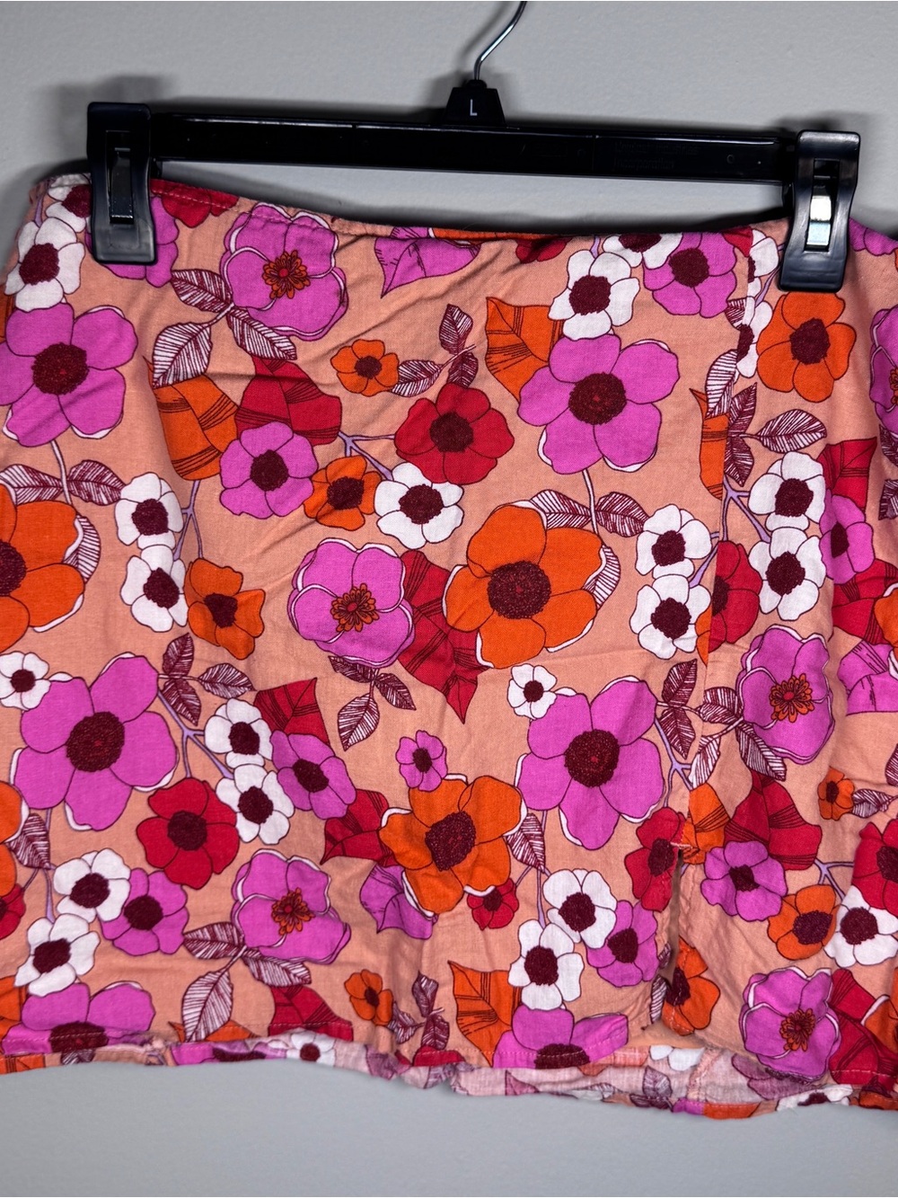 Urban Outfitters Pink and Orange Floral Mini Skirt